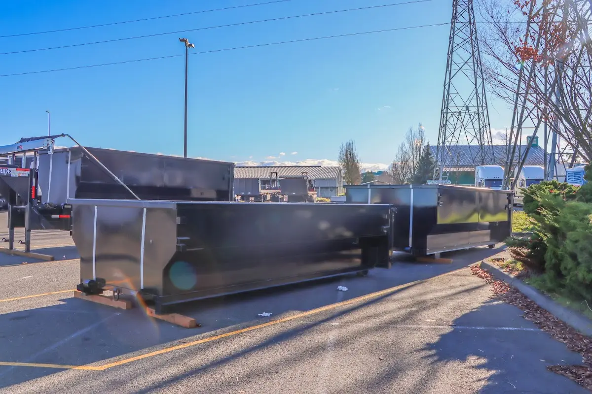 Roll-off dumpster ready for waste disposal at job site for Roofing Dumpster Rental in Harrah